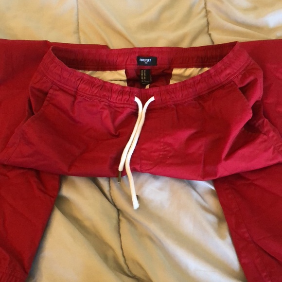 Great condition. Forever 21 red Joggers - Picture 4 of 5